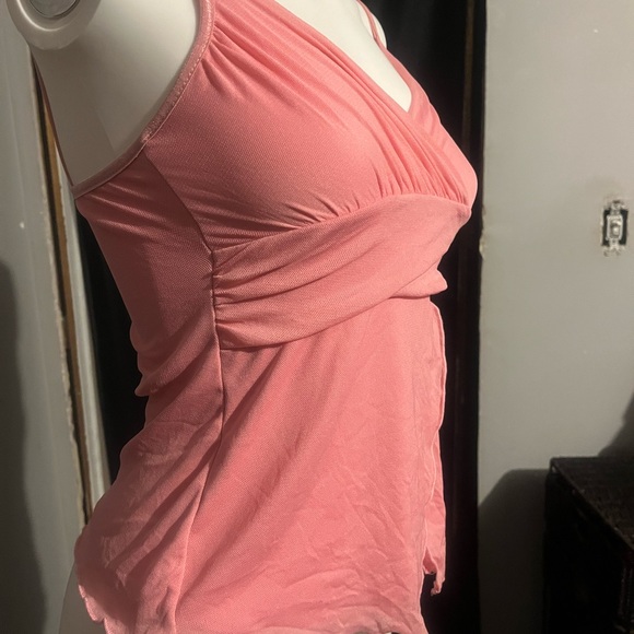 Pink dressy tank with crisscross detail - Picture 3 of 5